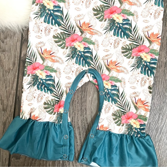 Baby Girl Tropical Ruffle Romper - Picture 2 of 2